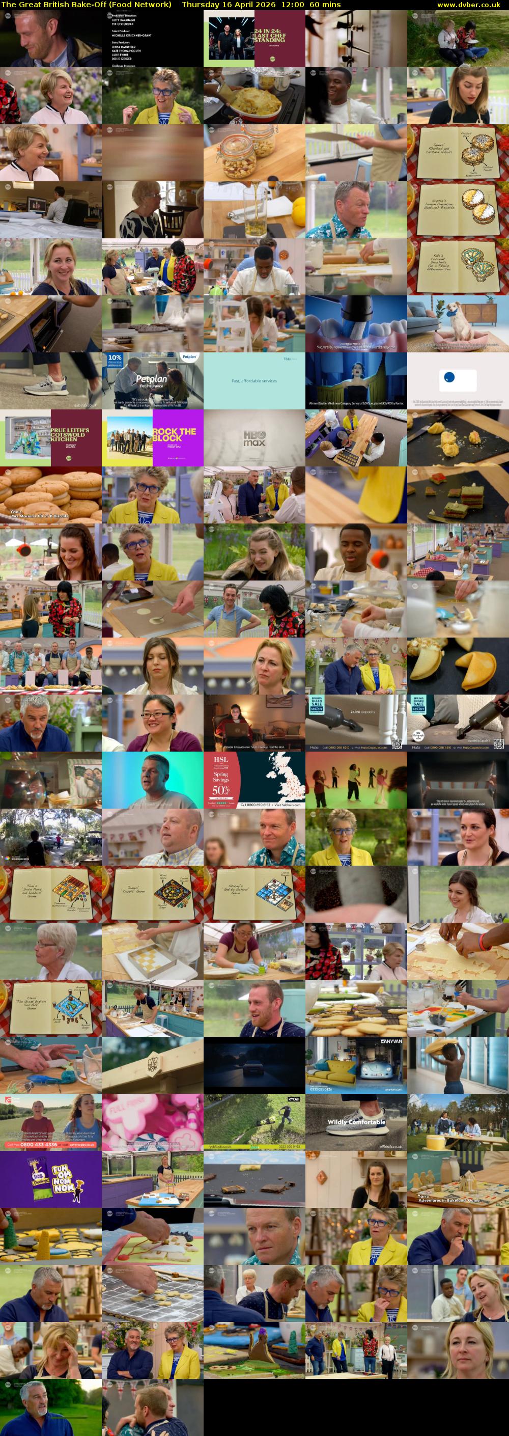 The Great British Bake-Off (Food Network) Thursday 16 April 2026 12:00 - 13:00