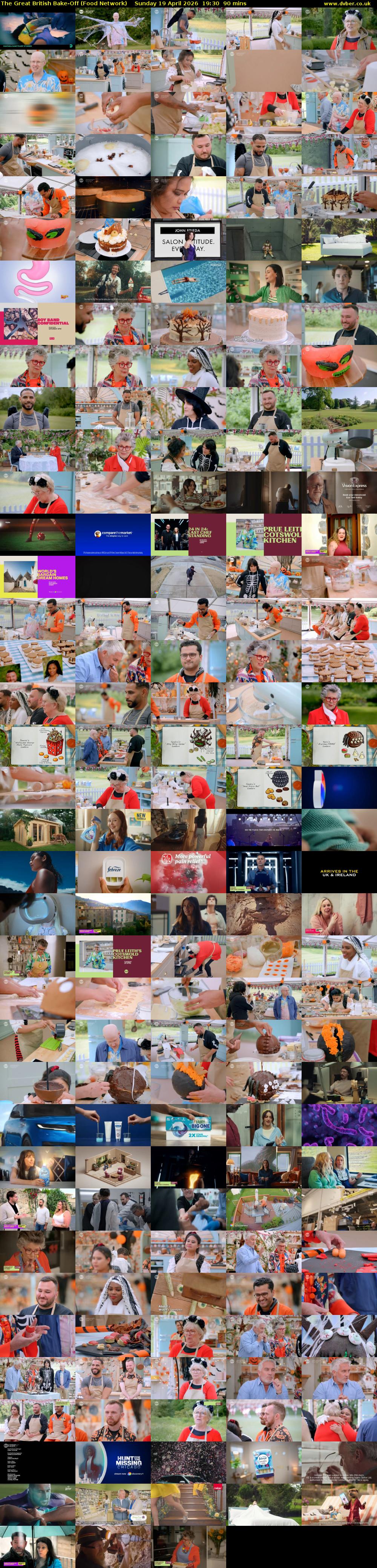 The Great British Bake-Off (Food Network) Sunday 19 April 2026 19:30 - 21:00