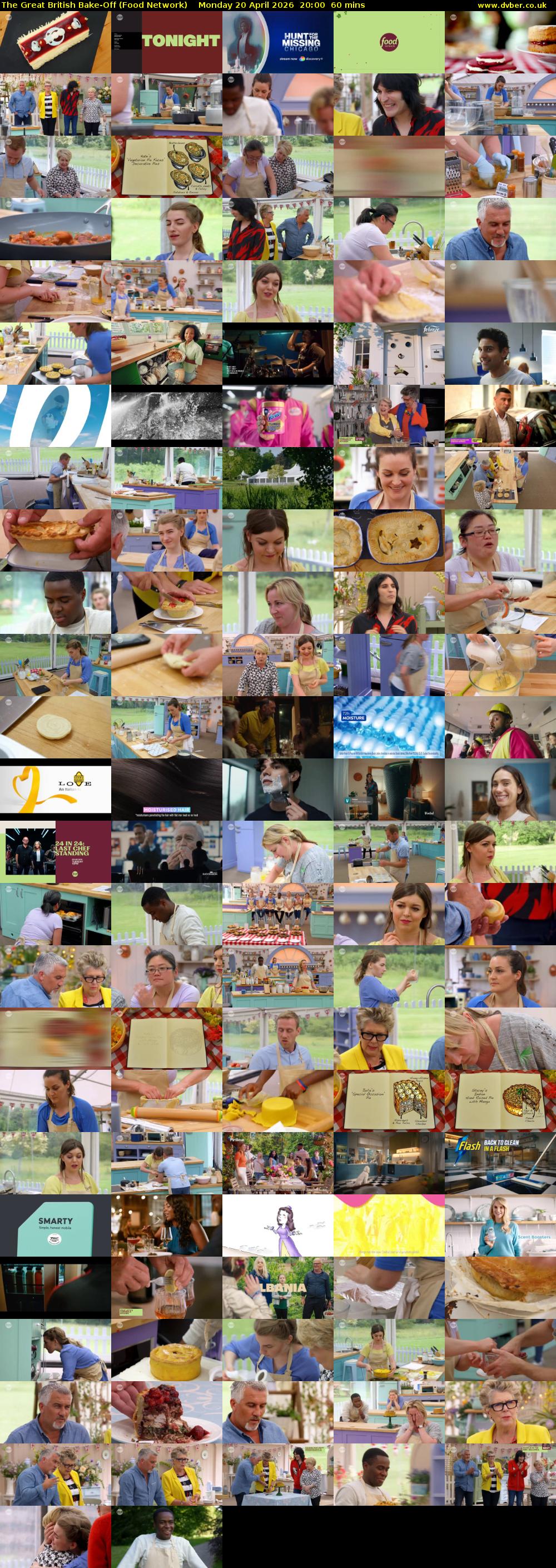 The Great British Bake-Off (Food Network) Monday 20 April 2026 20:00 - 21:00