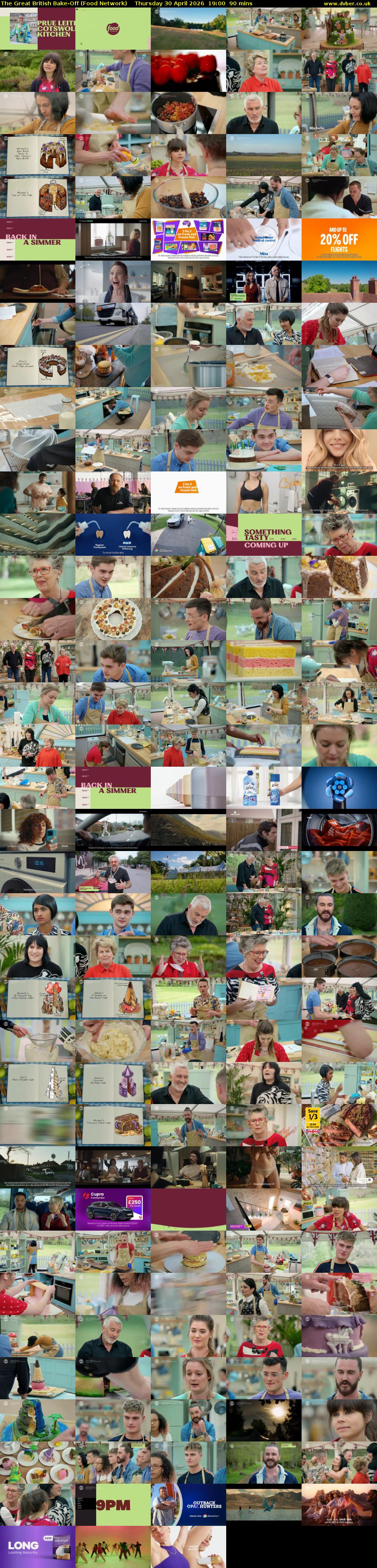 The Great British Bake-Off (Food Network) Thursday 30 April 2026 19:00 - 20:30