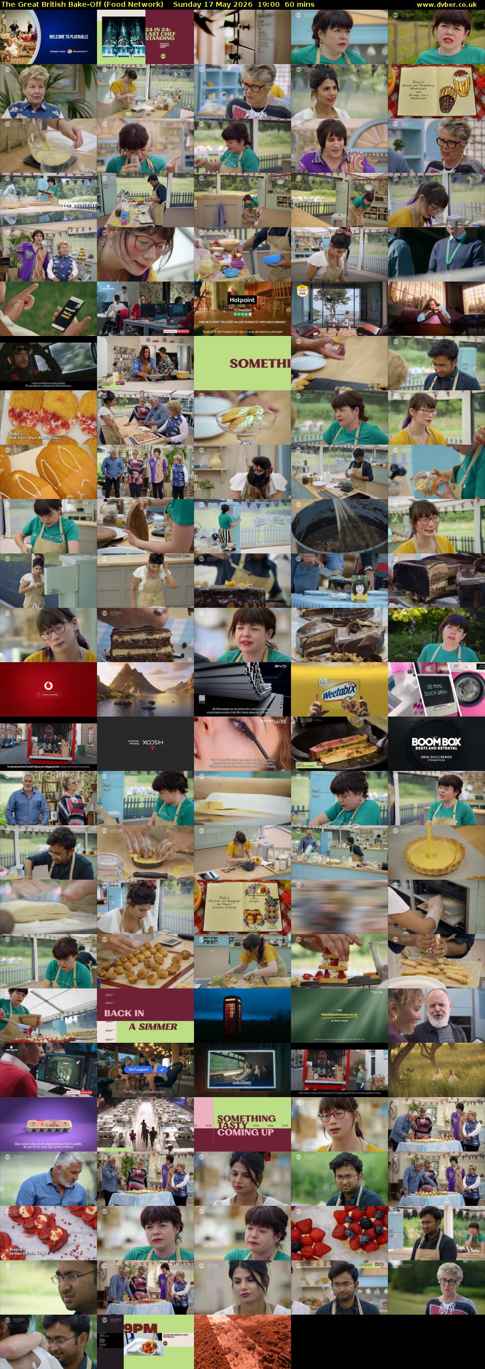 The Great British Bake-Off (Food Network) Sunday 17 May 2026 19:00 - 20:00
