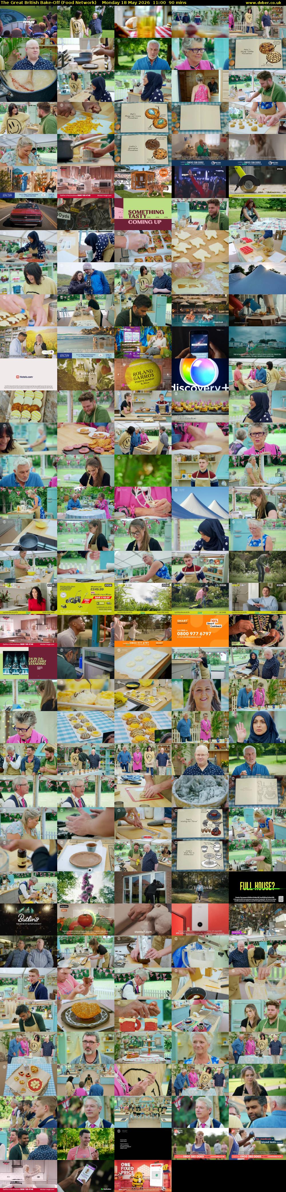 The Great British Bake-Off (Food Network) Monday 18 May 2026 11:00 - 12:30