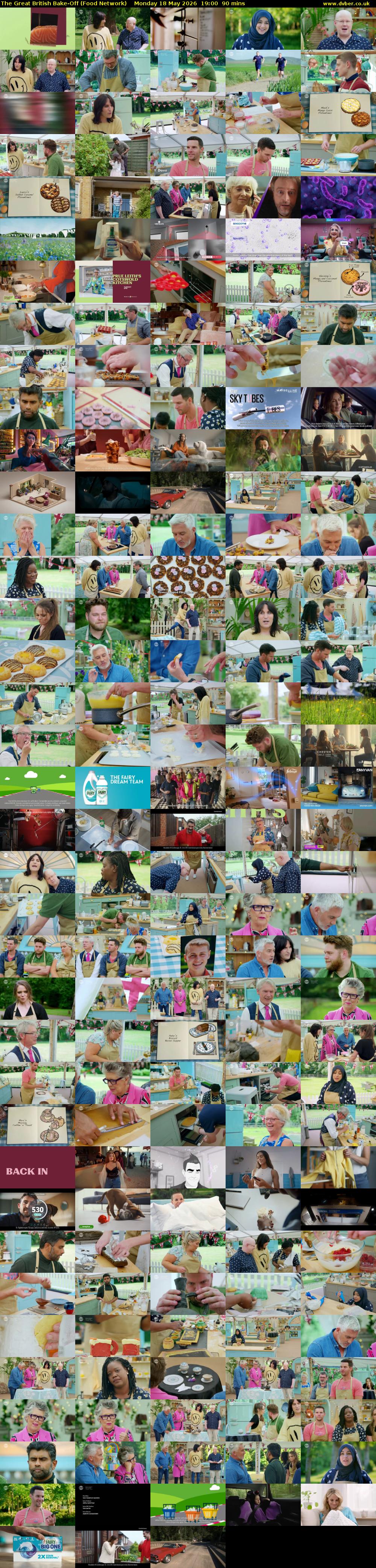 The Great British Bake-Off (Food Network) Monday 18 May 2026 19:00 - 20:30