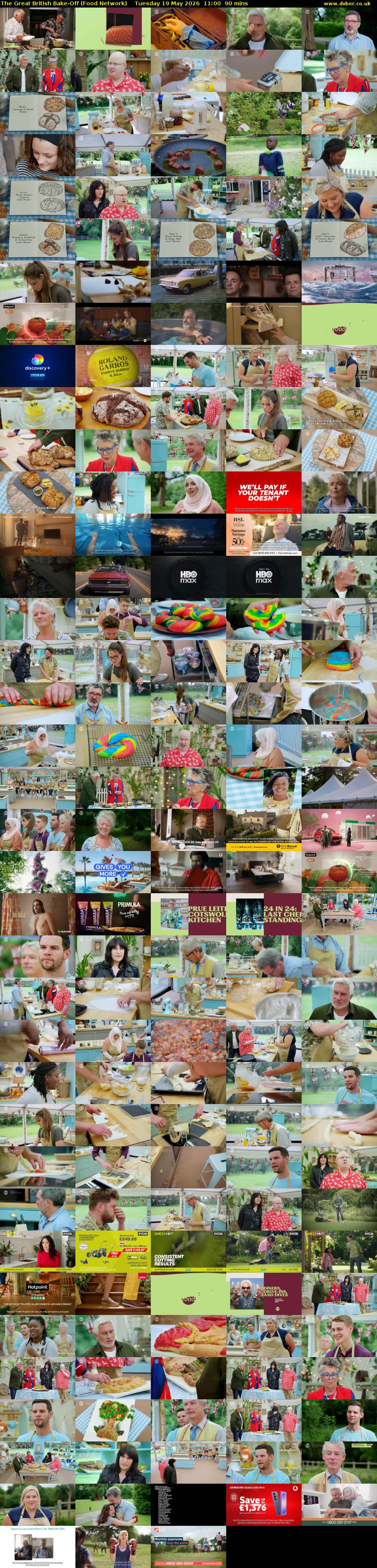 The Great British Bake-Off (Food Network) Tuesday 19 May 2026 11:00 - 12:30