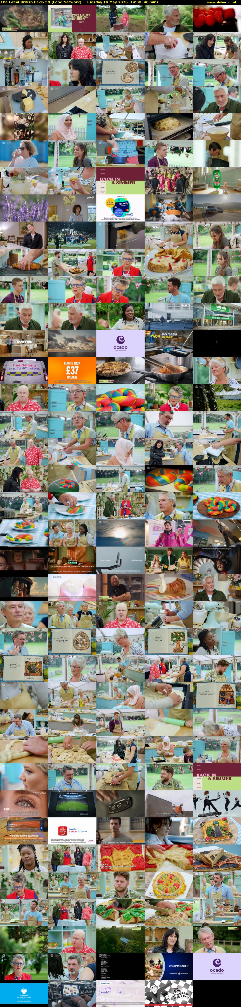 The Great British Bake-Off (Food Network) Tuesday 19 May 2026 19:00 - 20:30