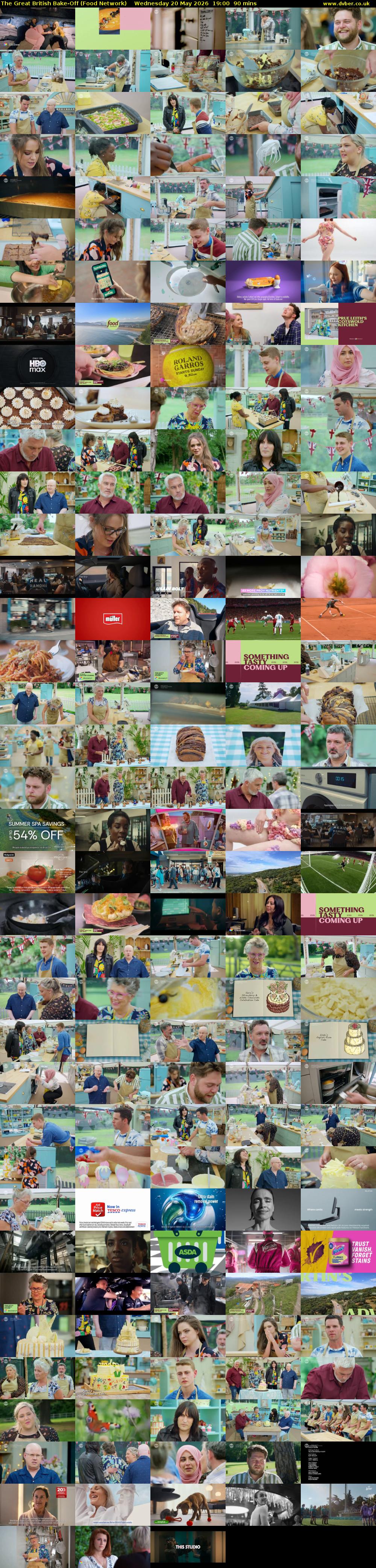 The Great British Bake-Off (Food Network) Wednesday 20 May 2026 19:00 - 20:30