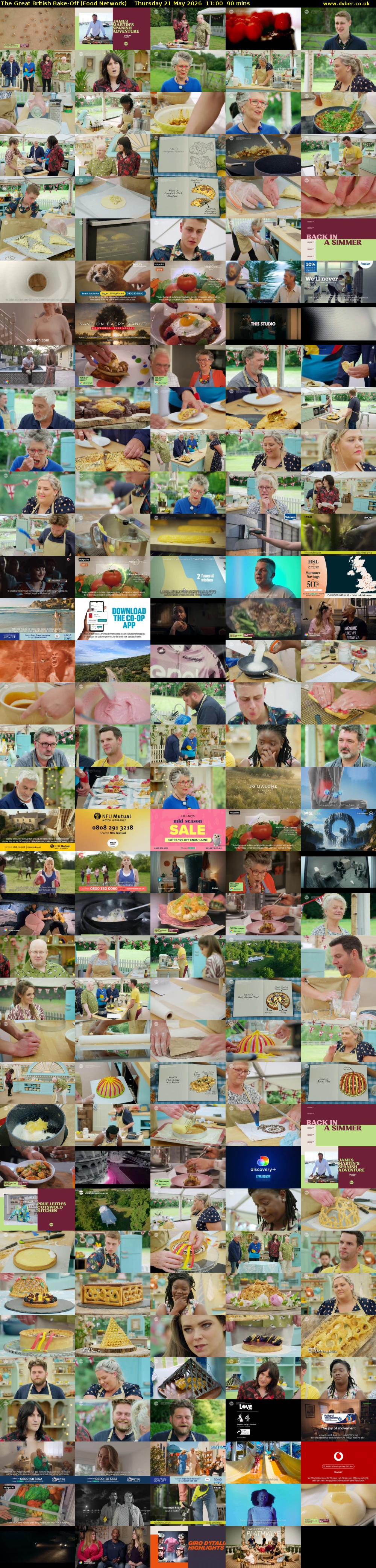 The Great British Bake-Off (Food Network) Thursday 21 May 2026 11:00 - 12:30