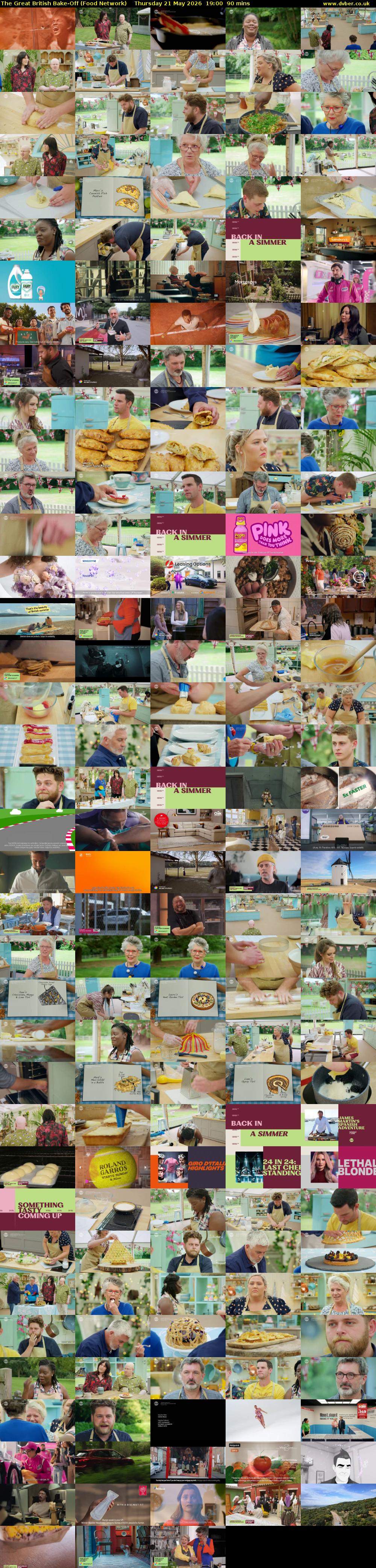 The Great British Bake-Off (Food Network) Thursday 21 May 2026 19:00 - 20:30