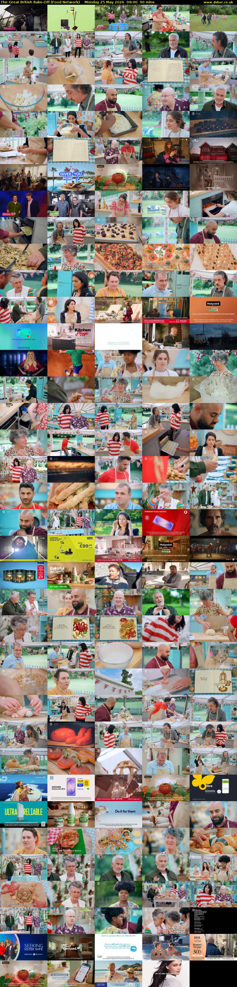 The Great British Bake-Off (Food Network) Monday 25 May 2026 09:00 - 10:30