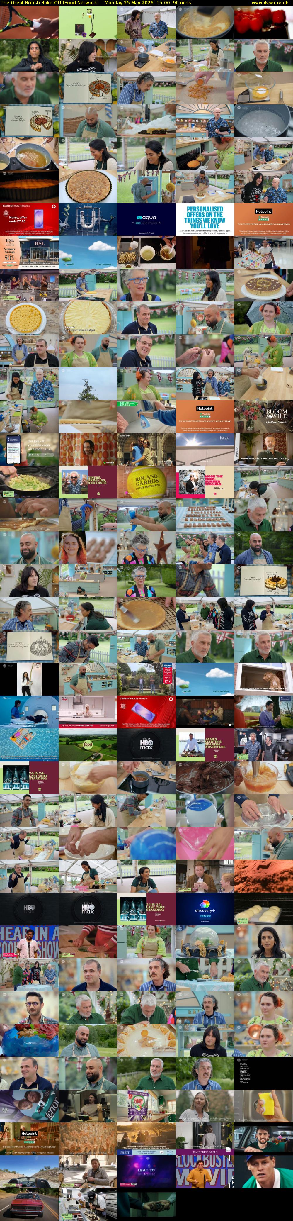 The Great British Bake-Off (Food Network) Monday 25 May 2026 15:00 - 16:30