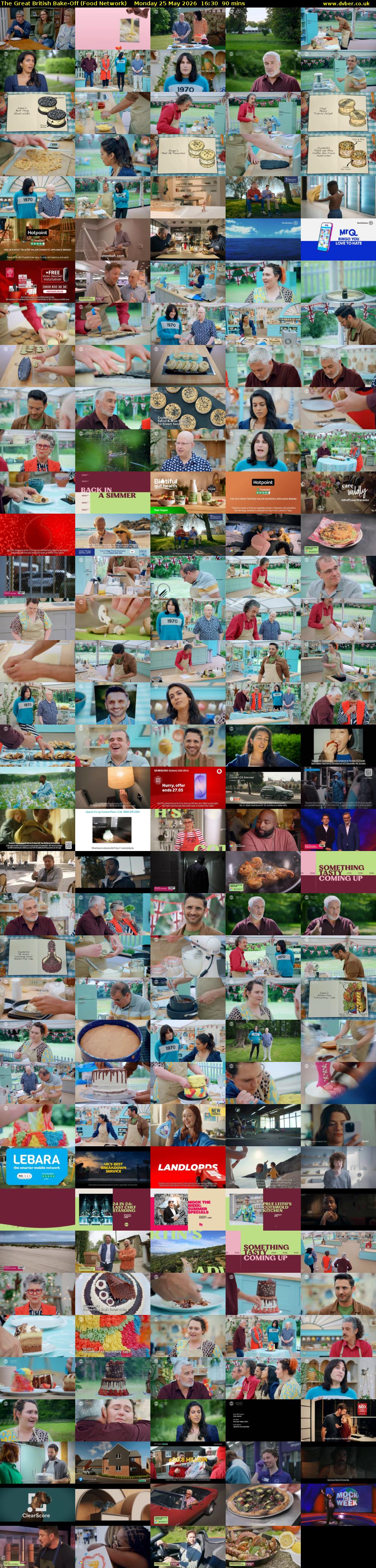 The Great British Bake-Off (Food Network) Monday 25 May 2026 16:30 - 18:00