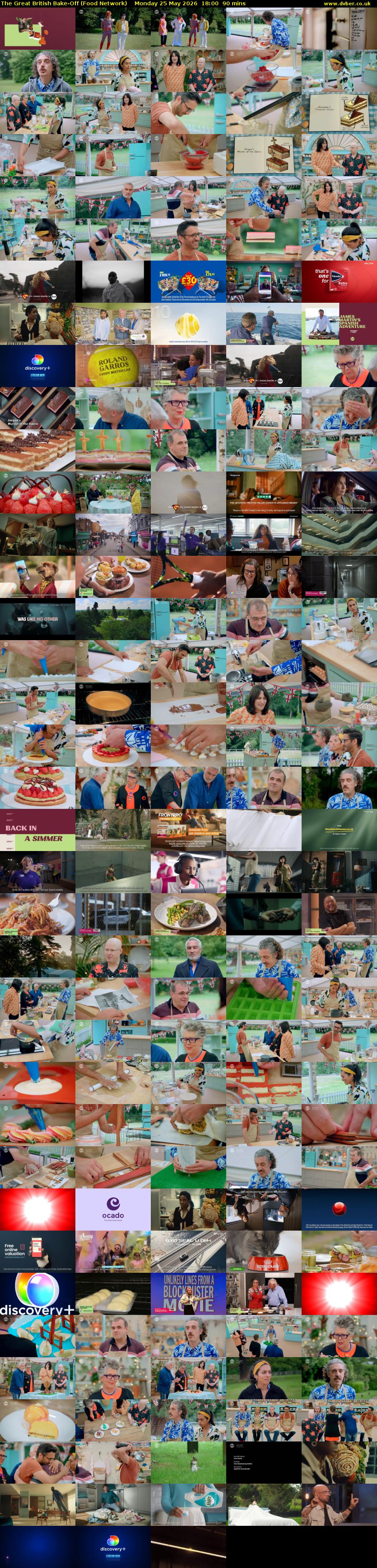 The Great British Bake-Off (Food Network) Monday 25 May 2026 18:00 - 19:30