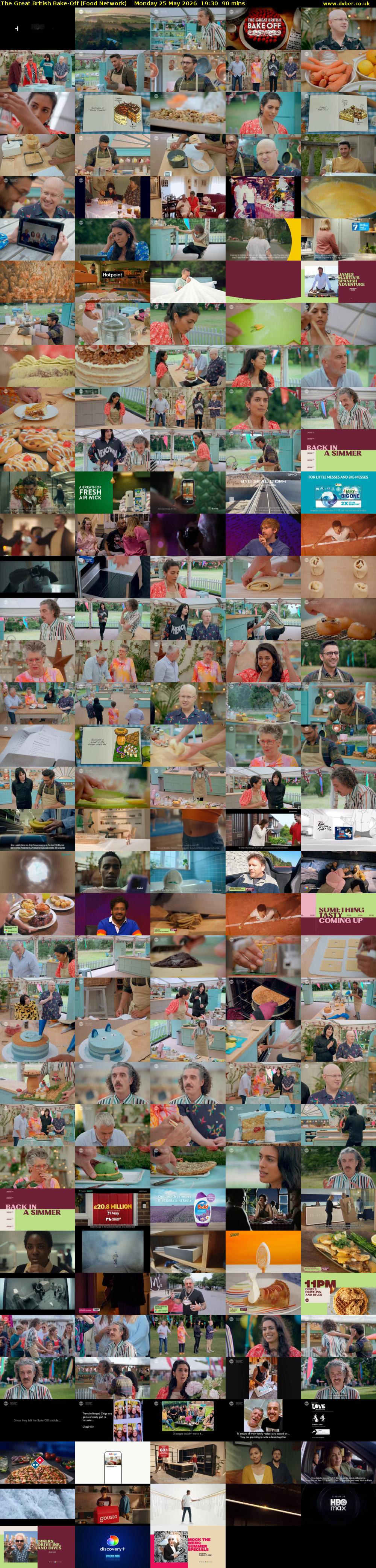 The Great British Bake-Off (Food Network) Monday 25 May 2026 19:30 - 21:00