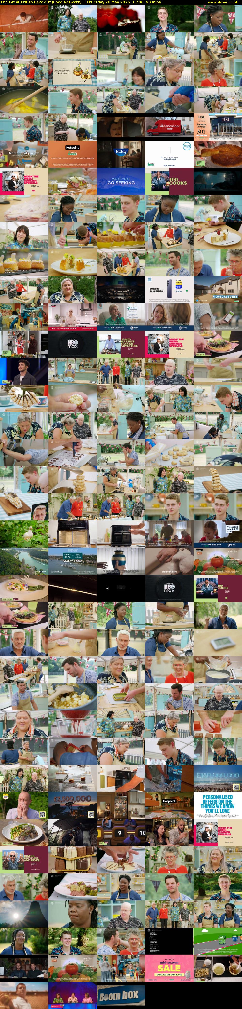 The Great British Bake-Off (Food Network) Thursday 28 May 2026 11:00 - 12:30