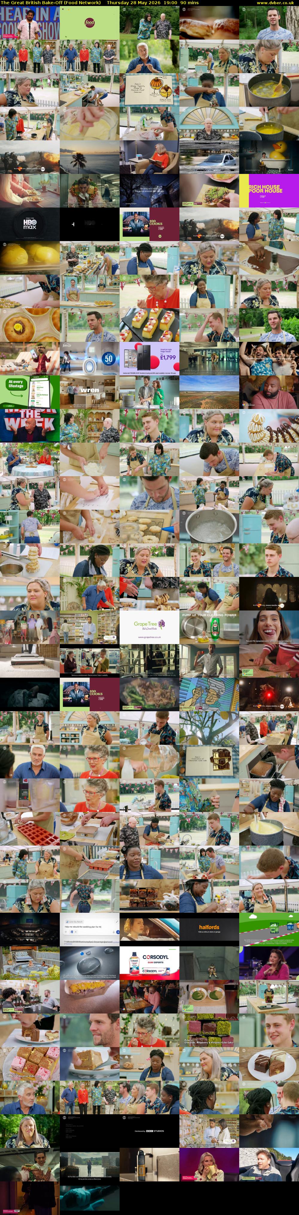 The Great British Bake-Off (Food Network) Thursday 28 May 2026 19:00 - 20:30