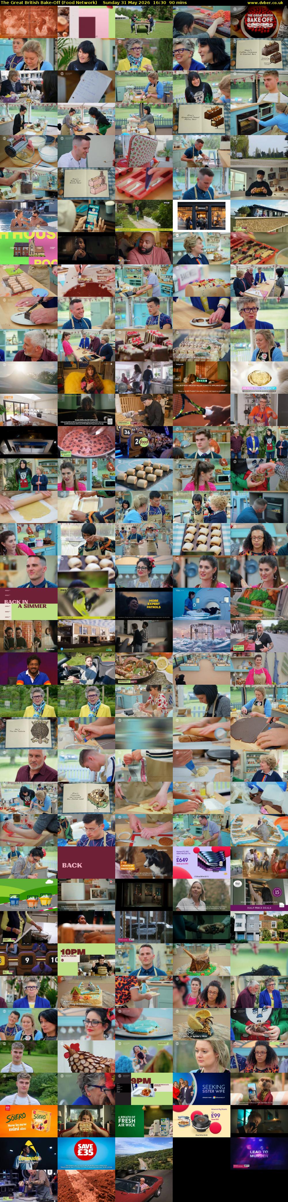 The Great British Bake-Off (Food Network) Sunday 31 May 2026 16:30 - 18:00