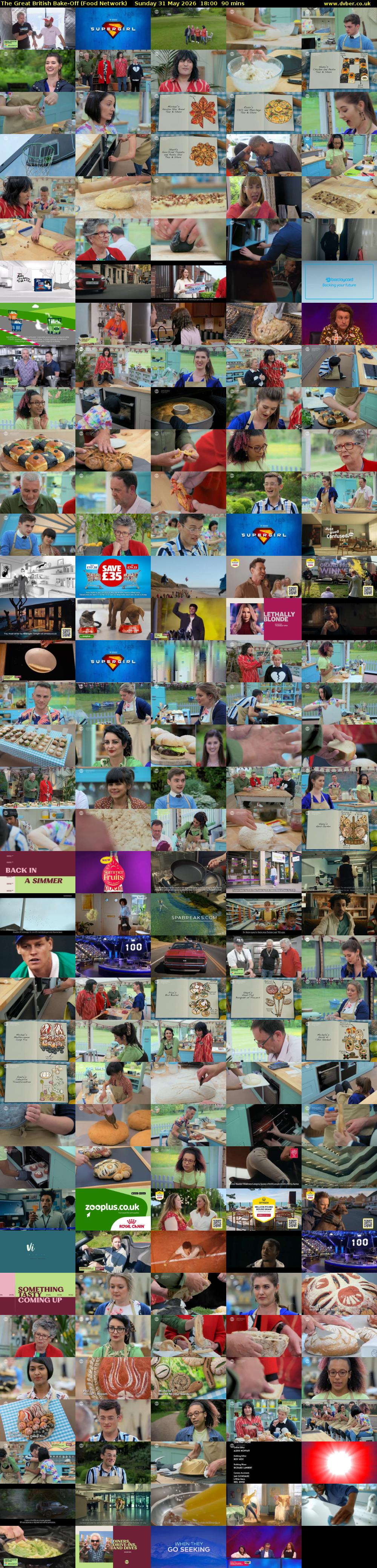 The Great British Bake-Off (Food Network) Sunday 31 May 2026 18:00 - 19:30