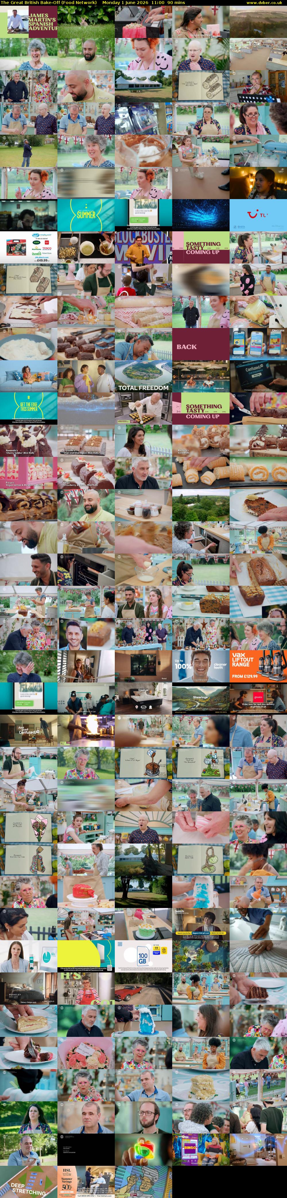 The Great British Bake-Off (Food Network) Monday 1 June 2026 11:00 - 12:30