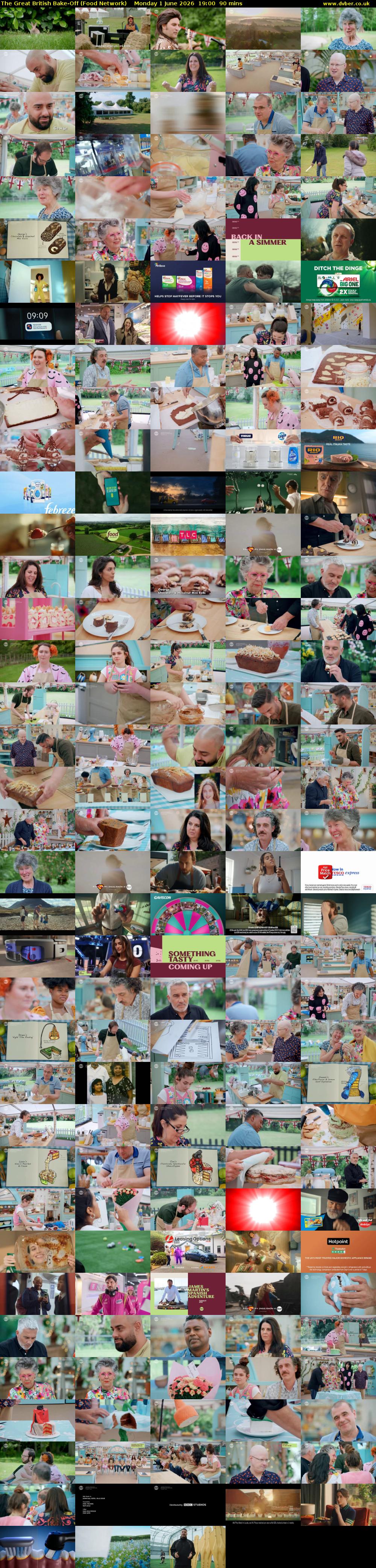 The Great British Bake-Off (Food Network) Monday 1 June 2026 19:00 - 20:30
