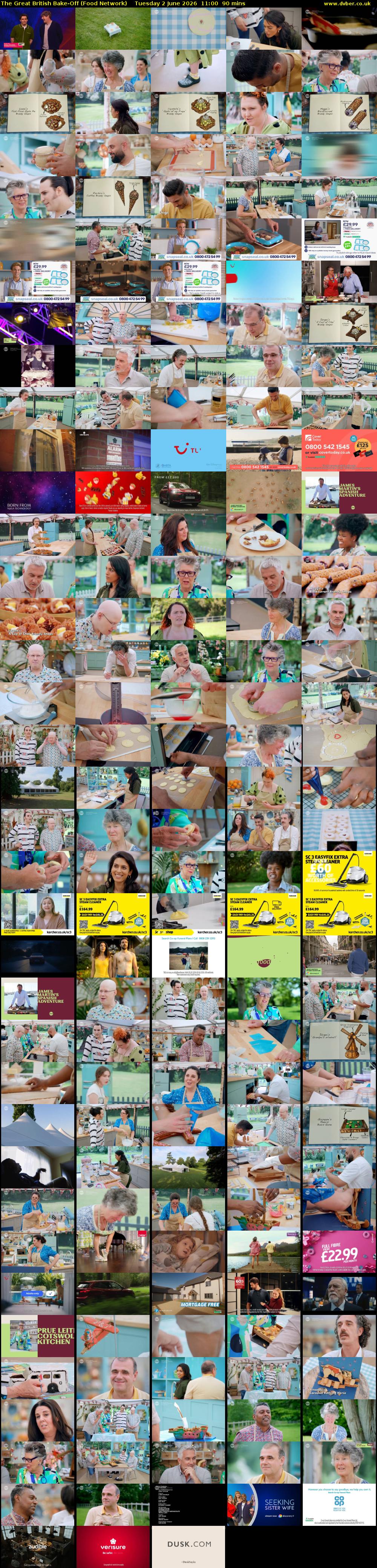 The Great British Bake-Off (Food Network) Tuesday 2 June 2026 11:00 - 12:30