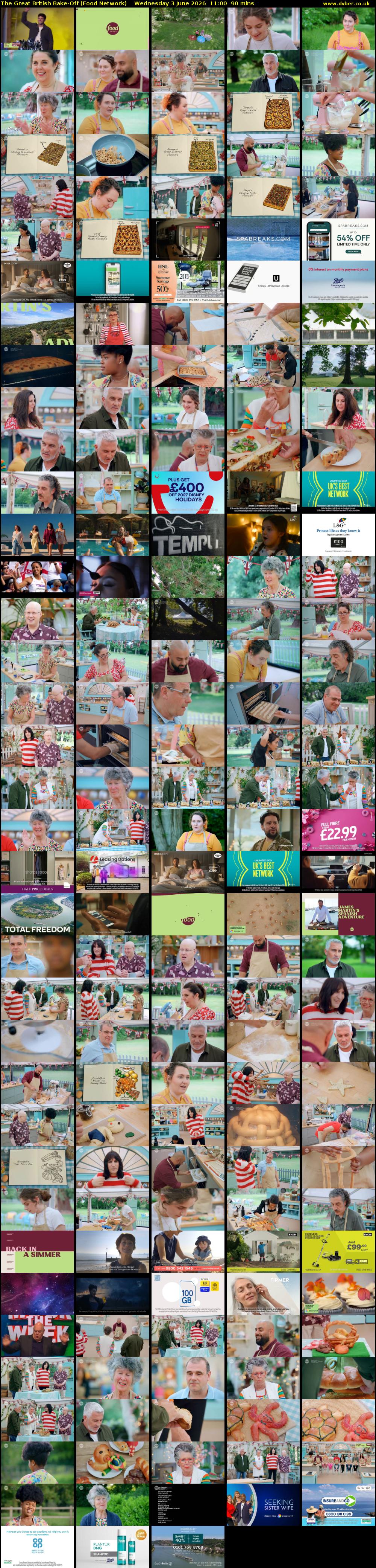 The Great British Bake-Off (Food Network) Wednesday 3 June 2026 11:00 - 12:30