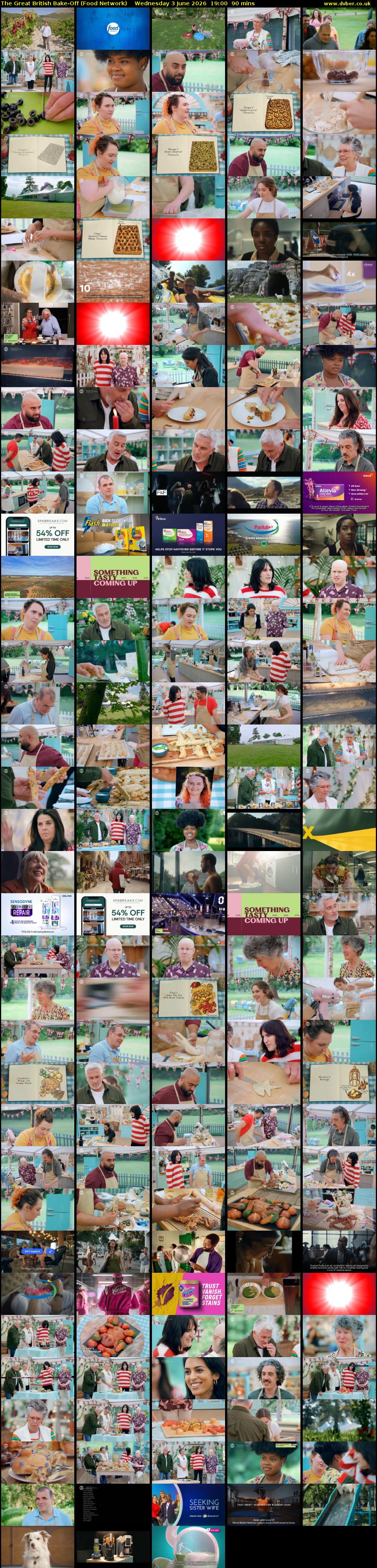 The Great British Bake-Off (Food Network) Wednesday 3 June 2026 19:00 - 20:30