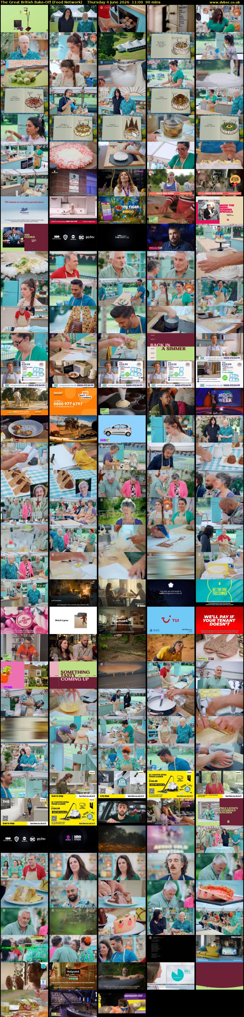 The Great British Bake-Off (Food Network) Thursday 4 June 2026 11:00 - 12:30