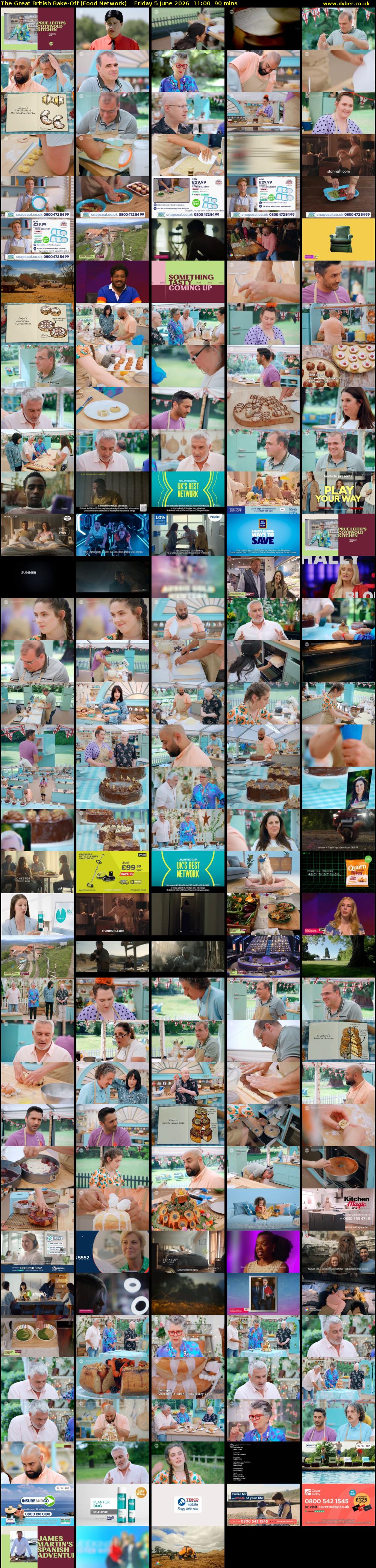 The Great British Bake-Off (Food Network) Friday 5 June 2026 11:00 - 12:30
