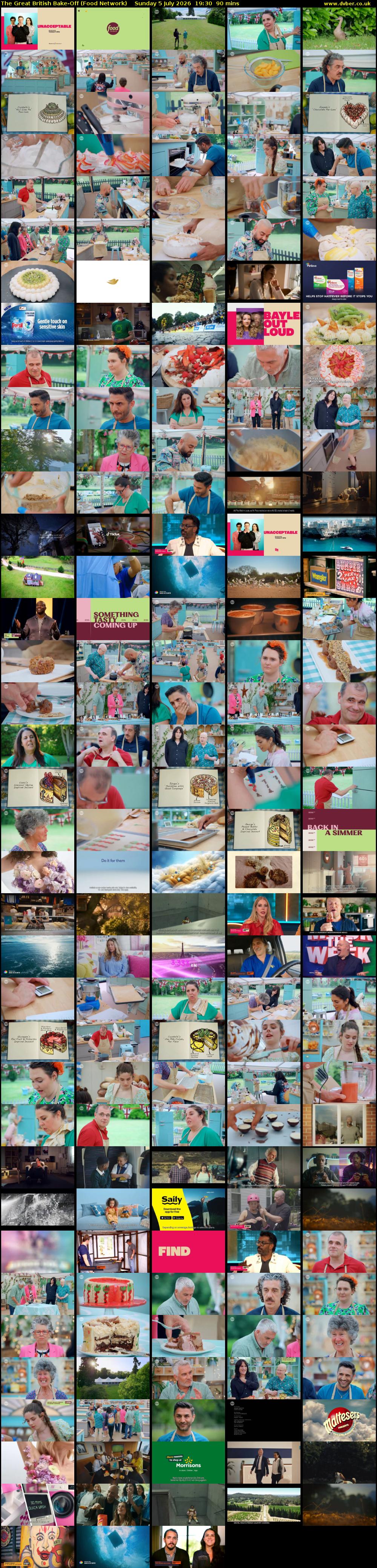The Great British Bake-Off (Food Network) Sunday 5 July 2026 19:30 - 21:00