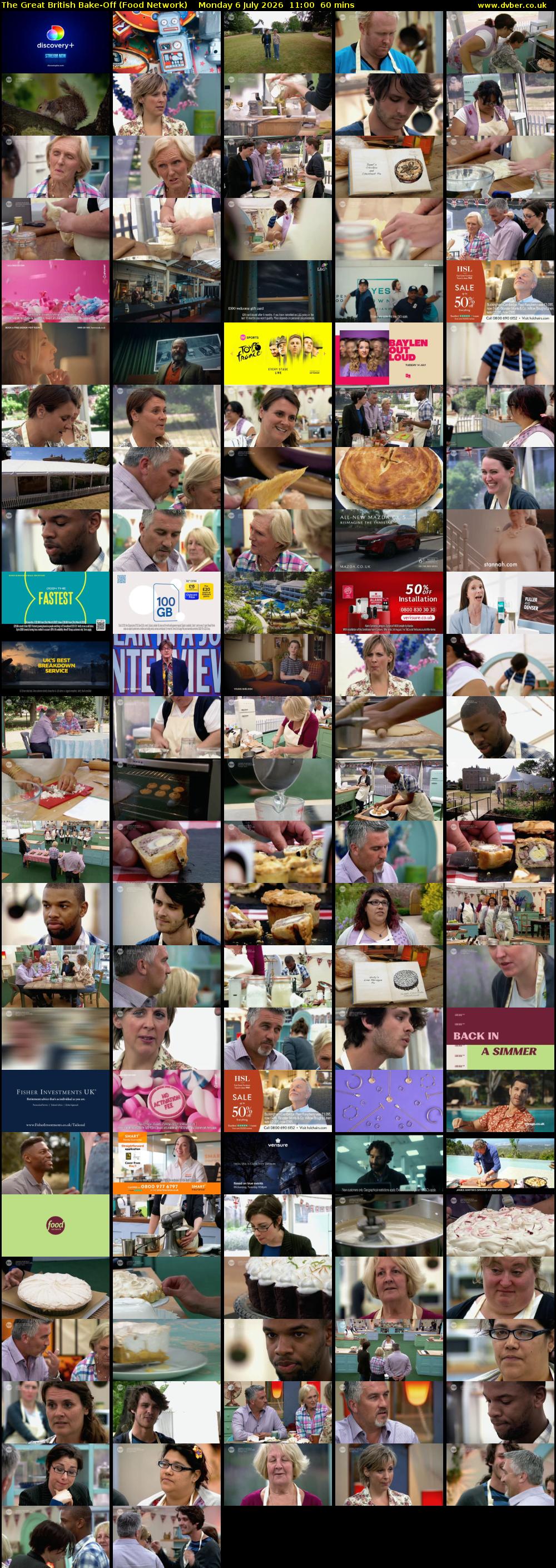 The Great British Bake-Off (Food Network) Monday 6 July 2026 11:00 - 12:00