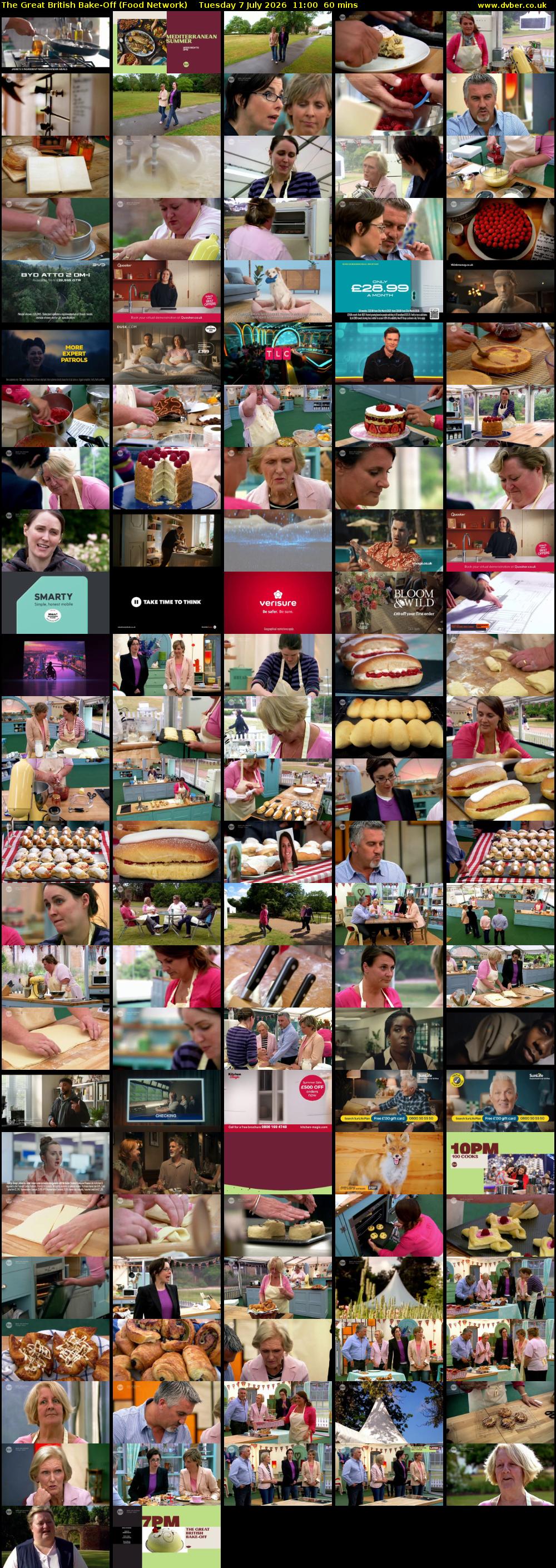 The Great British Bake-Off (Food Network) Tuesday 7 July 2026 11:00 - 12:00