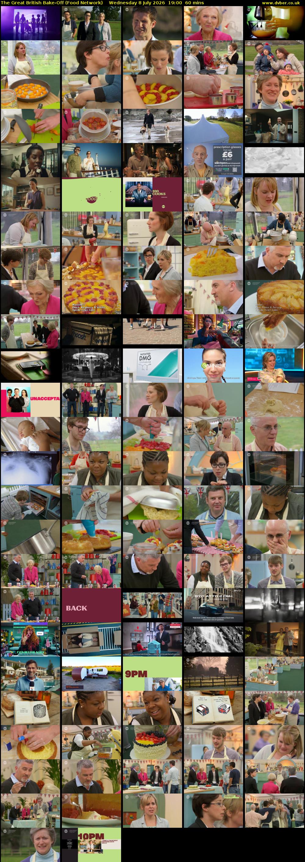 The Great British Bake-Off (Food Network) Wednesday 8 July 2026 19:00 - 20:00