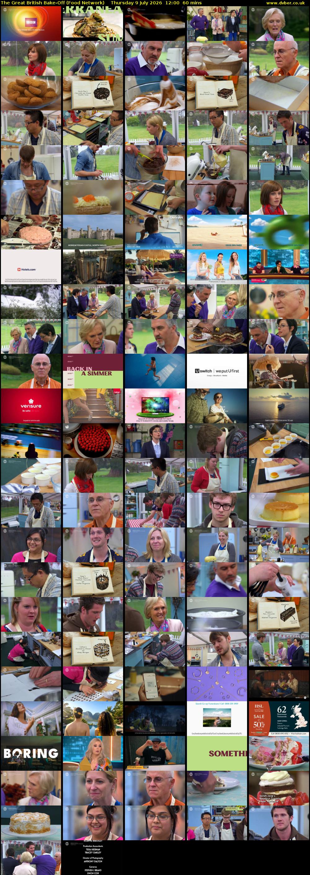 The Great British Bake-Off (Food Network) Thursday 9 July 2026 12:00 - 13:00