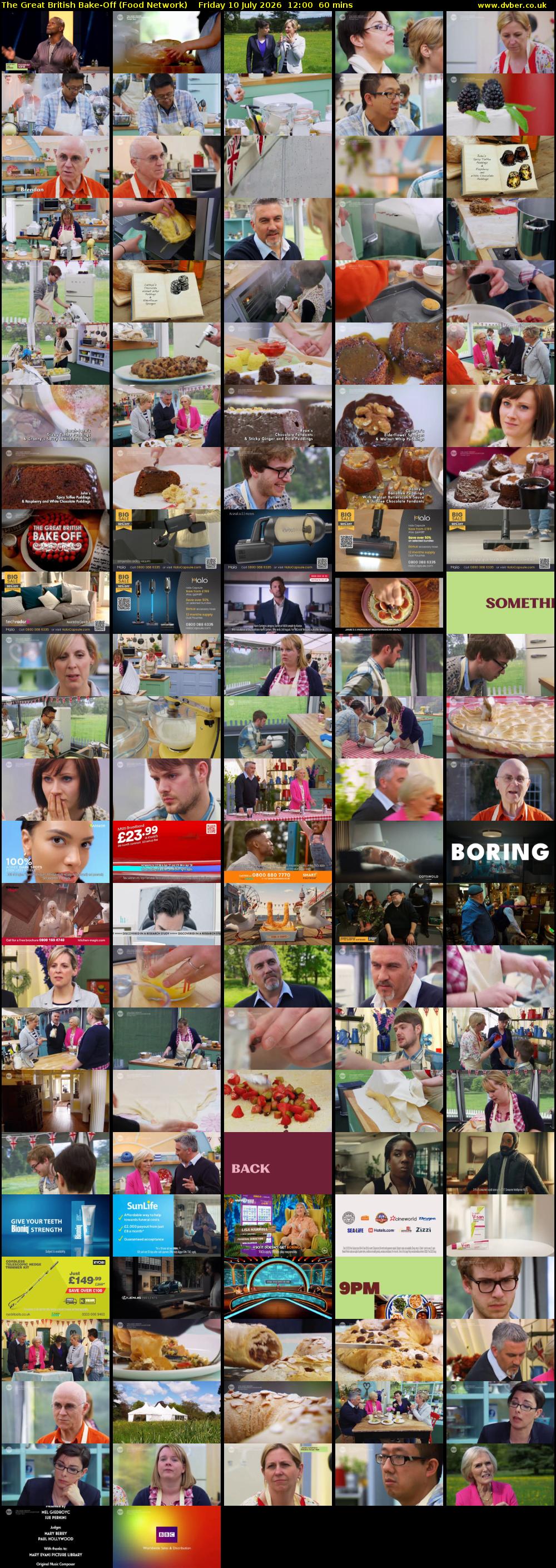 The Great British Bake-Off (Food Network) Friday 10 July 2026 12:00 - 13:00