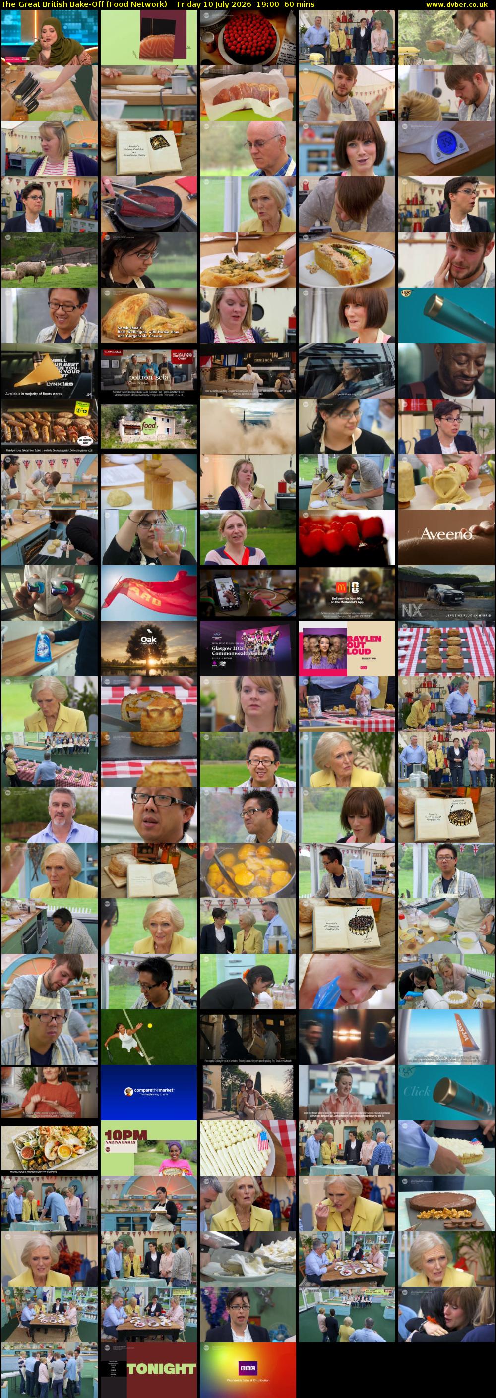 The Great British Bake-Off (Food Network) Friday 10 July 2026 19:00 - 20:00