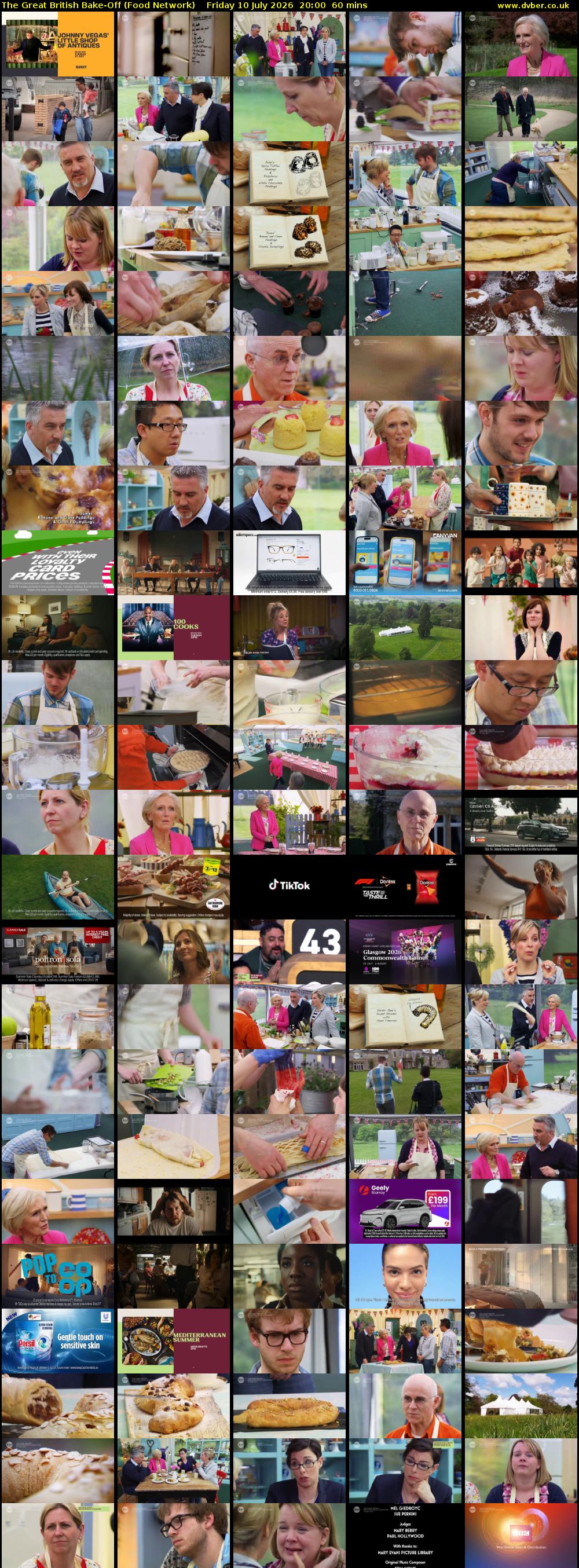 The Great British Bake-Off (Food Network) Friday 10 July 2026 20:00 - 21:00