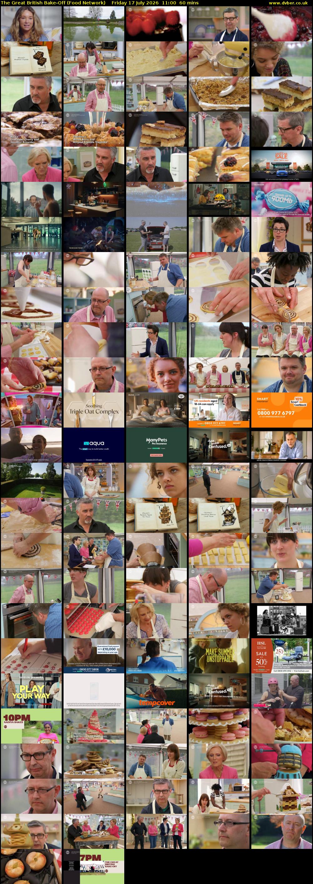 The Great British Bake-Off (Food Network) Friday 17 July 2026 11:00 - 12:00