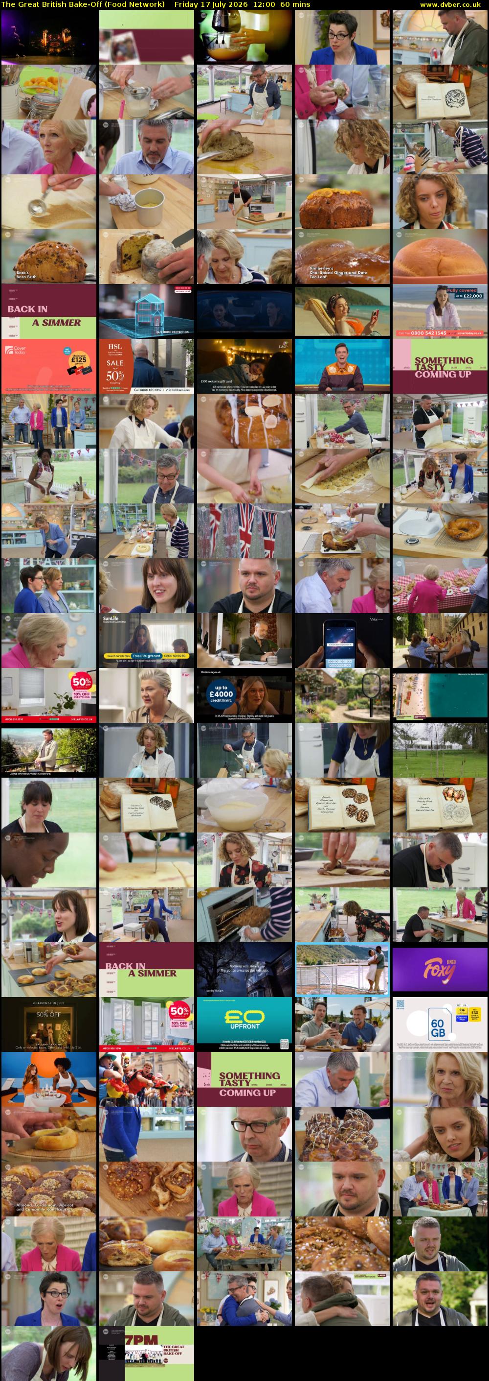 The Great British Bake-Off (Food Network) Friday 17 July 2026 12:00 - 13:00