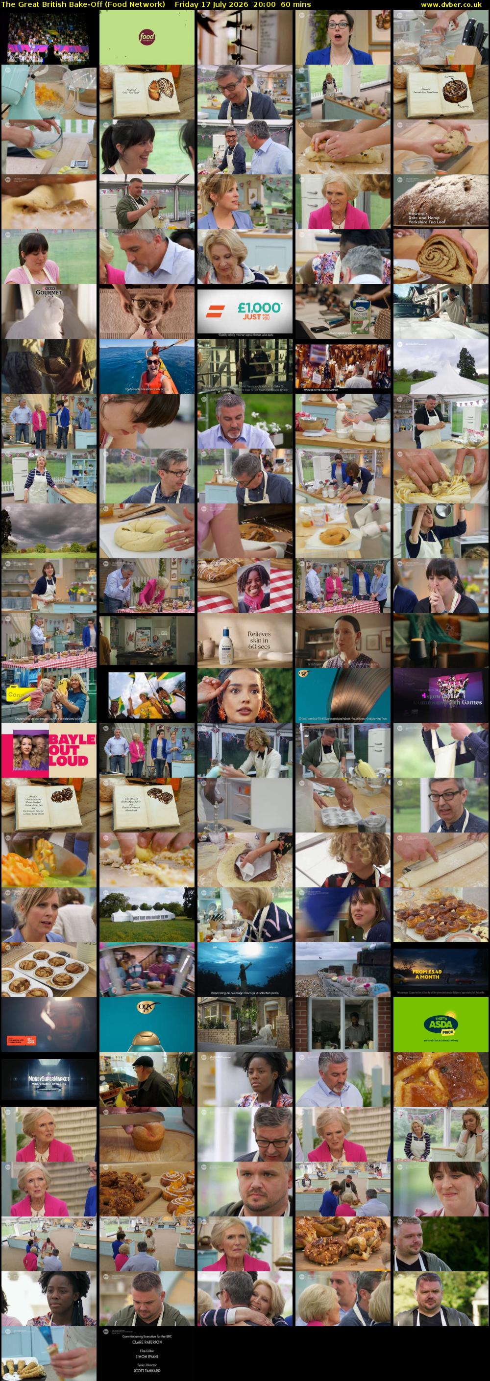 The Great British Bake-Off (Food Network) Friday 17 July 2026 20:00 - 21:00