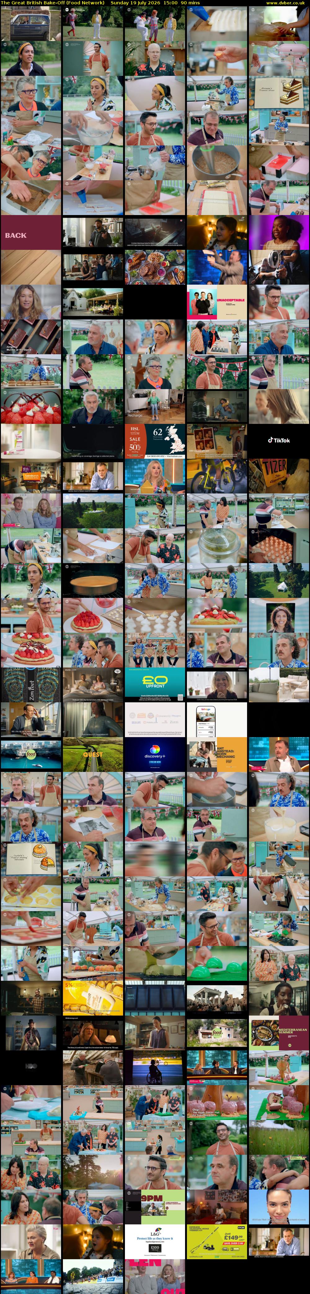 The Great British Bake-Off (Food Network) Sunday 19 July 2026 15:00 - 16:30