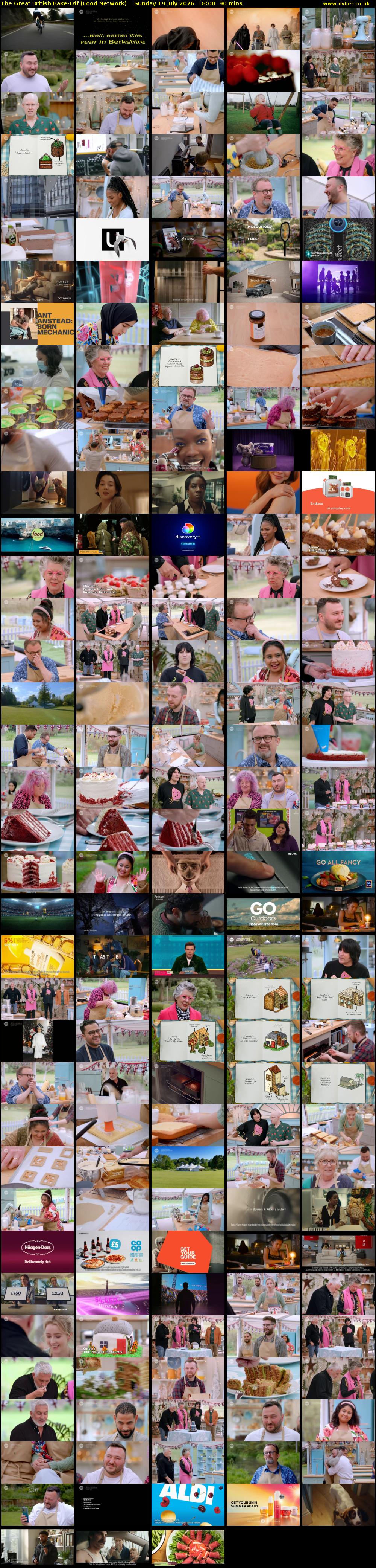 The Great British Bake-Off (Food Network) Sunday 19 July 2026 18:00 - 19:30