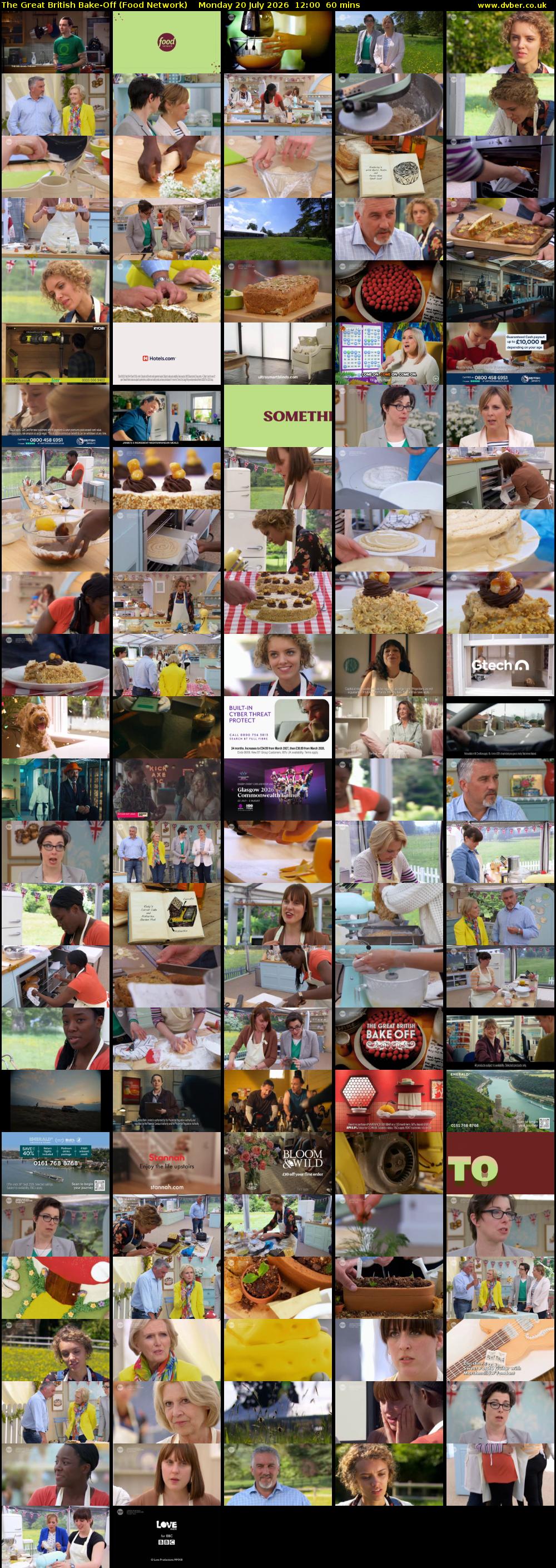 The Great British Bake-Off (Food Network) Monday 20 July 2026 12:00 - 13:00