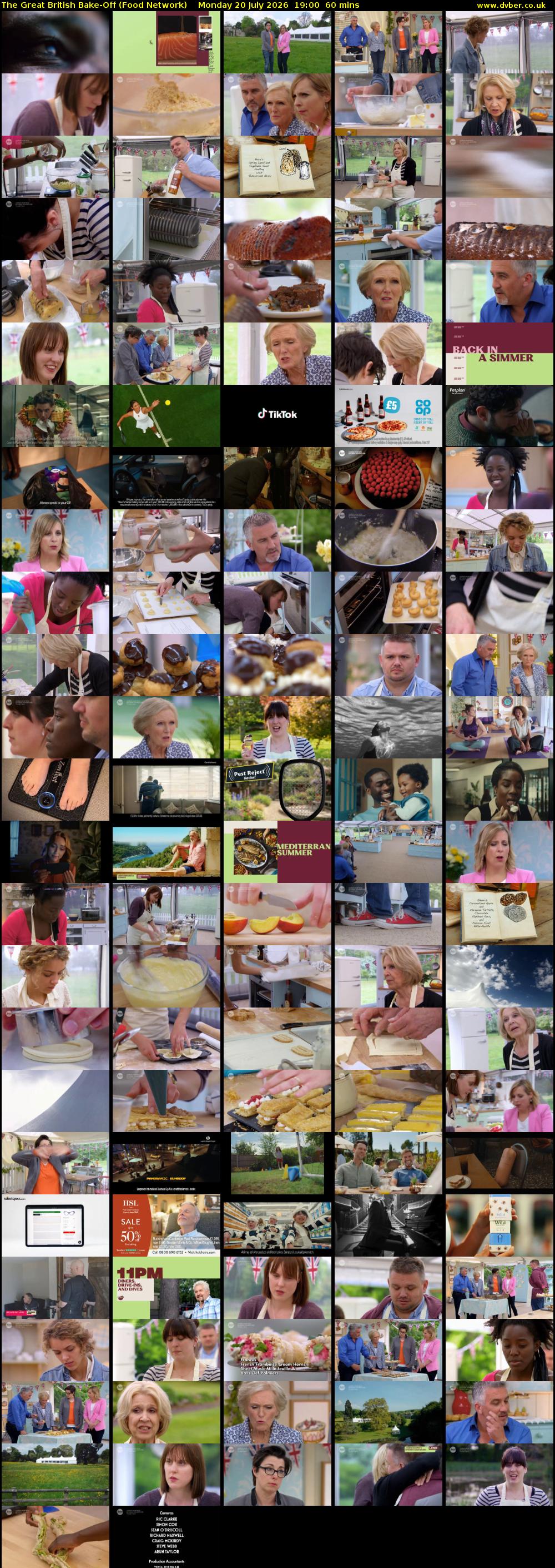 The Great British Bake-Off (Food Network) Monday 20 July 2026 19:00 - 20:00