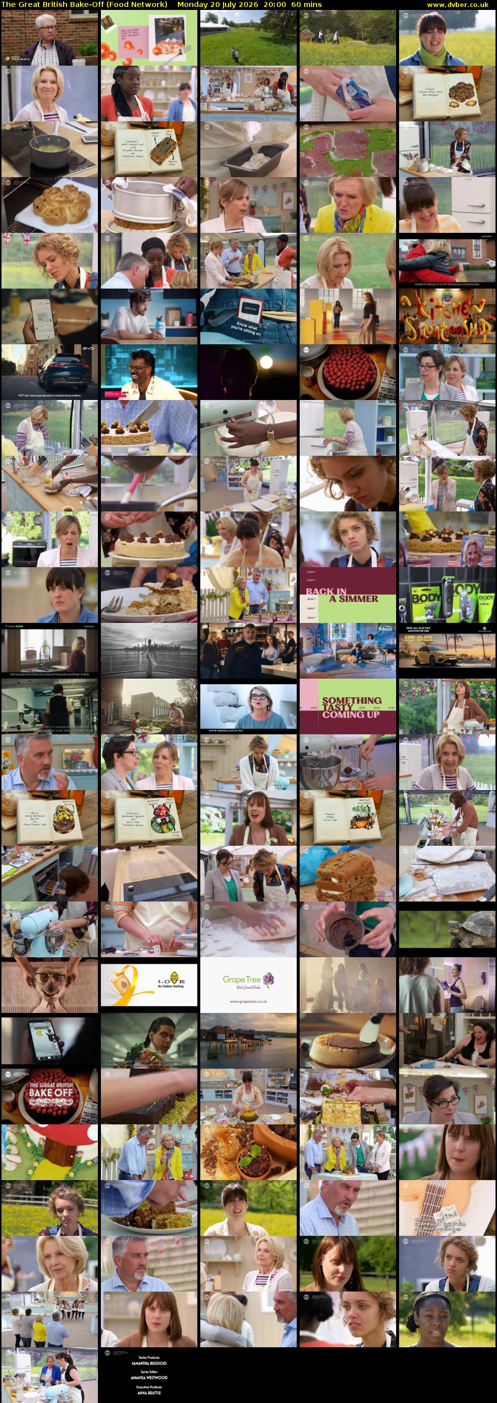 The Great British Bake-Off (Food Network) Monday 20 July 2026 20:00 - 21:00