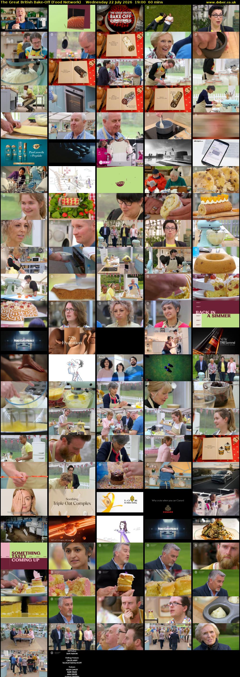 The Great British Bake-Off (Food Network) Wednesday 22 July 2026 19:00 - 20:00