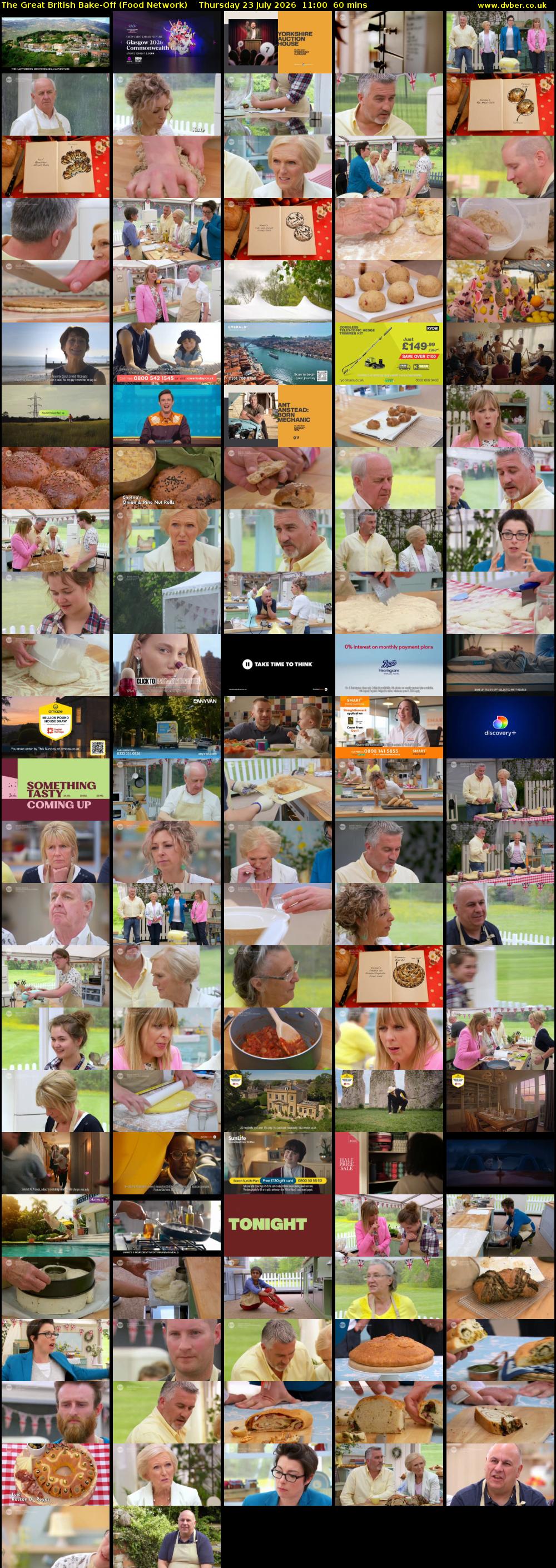 The Great British Bake-Off (Food Network) Thursday 23 July 2026 11:00 - 12:00