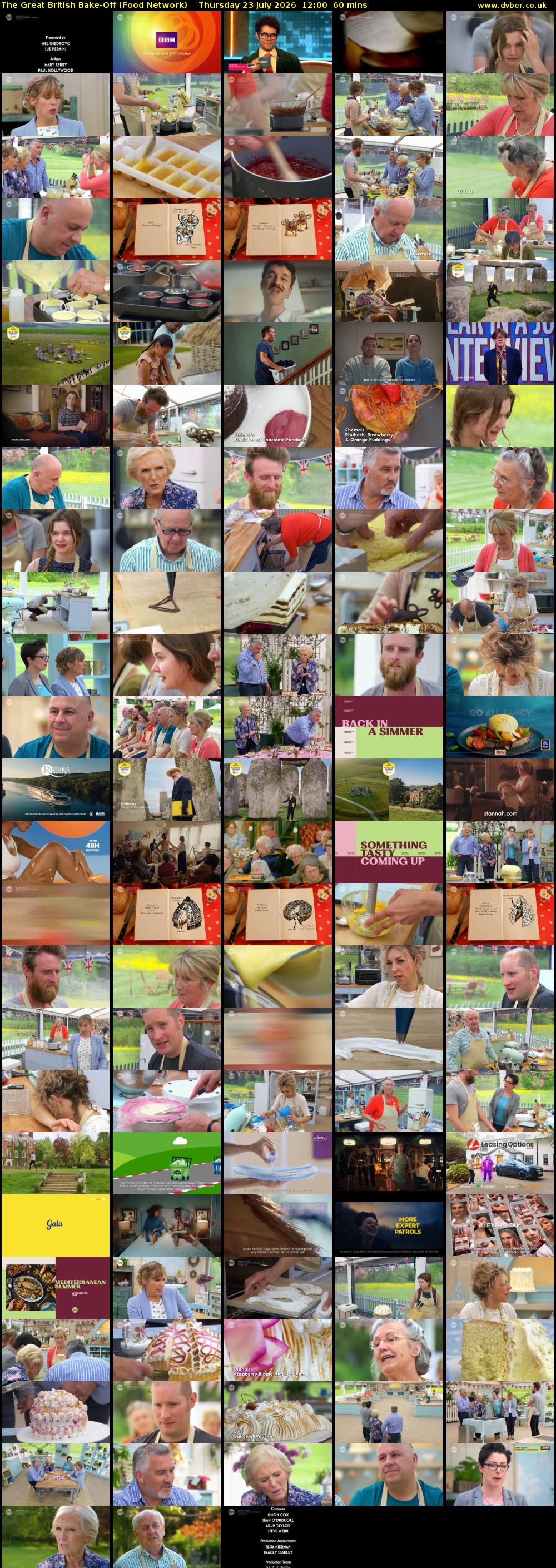 The Great British Bake-Off (Food Network) Thursday 23 July 2026 12:00 - 13:00