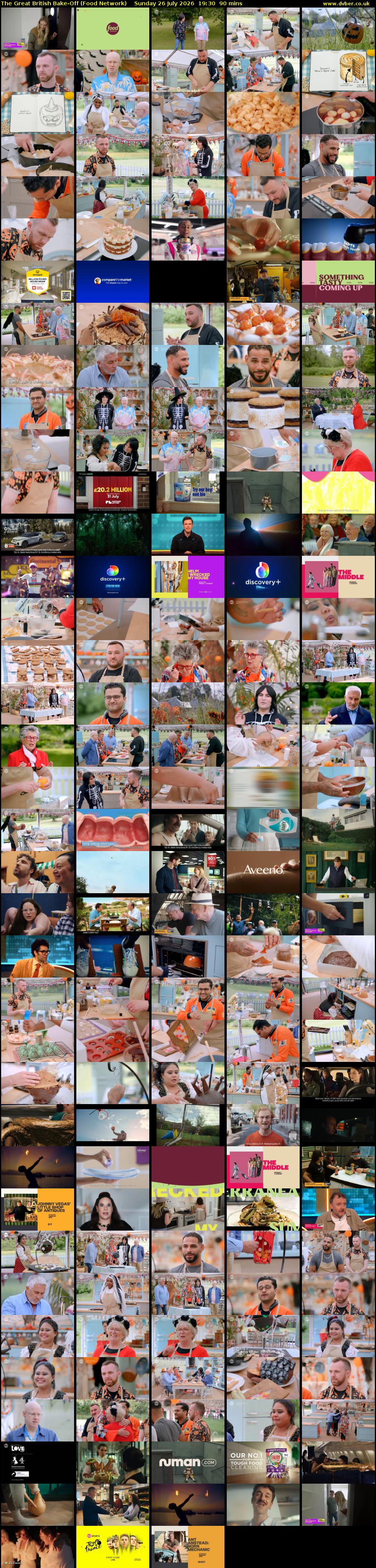 The Great British Bake-Off (Food Network) Sunday 26 July 2026 19:30 - 21:00