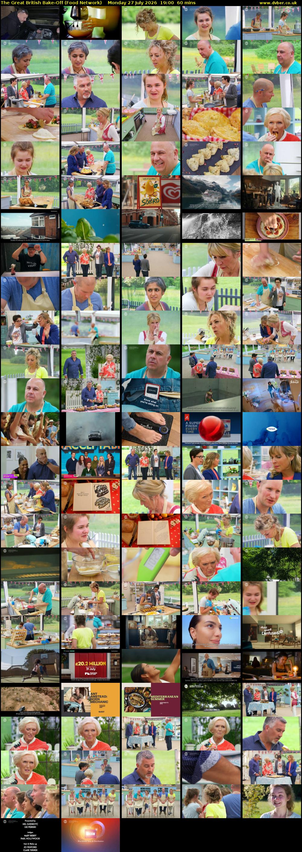 The Great British Bake-Off (Food Network) Monday 27 July 2026 19:00 - 20:00