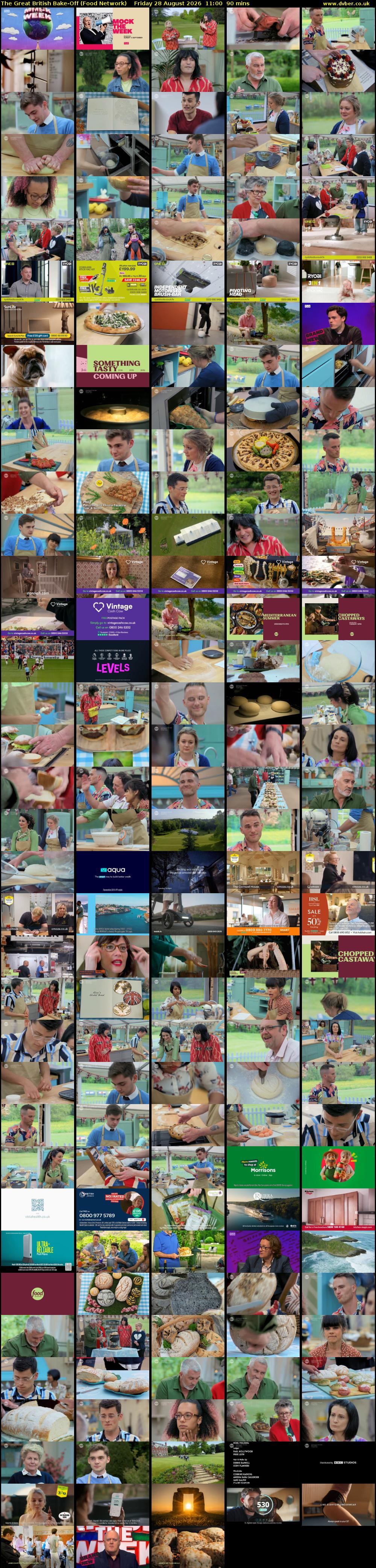 The Great British Bake-Off (Food Network) Friday 28 August 2026 11:00 - 12:30